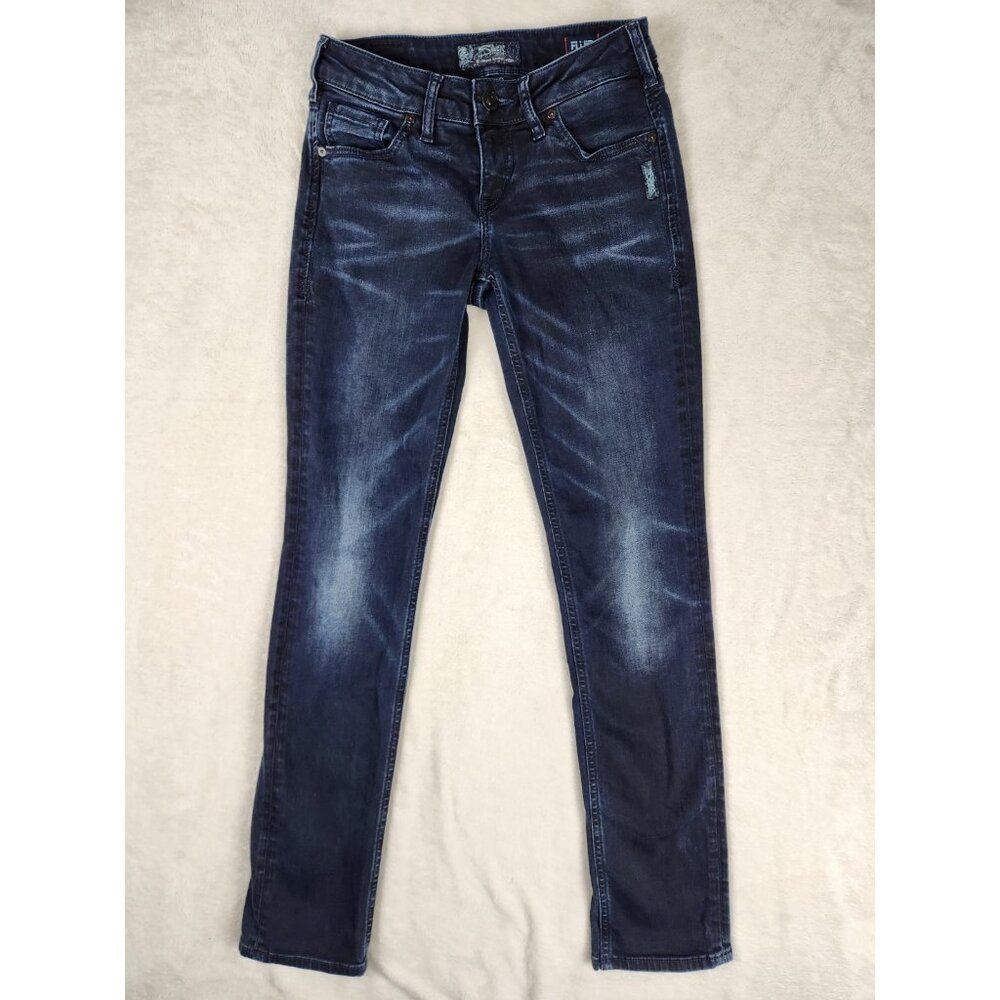 Silver‎ Jeans Aiko Mid Slim Womens 26"x31" Blue Stretch Pants Measure W26"x 30"